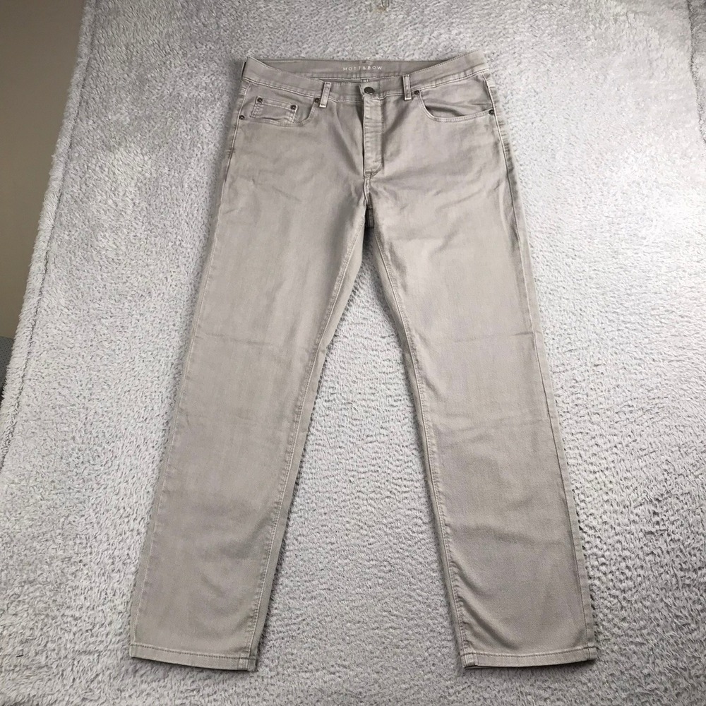 Mott & Bow Mercer Jeans Men 34 (36x30) Gray Slim Fit Stretch Twill Denim Pants
